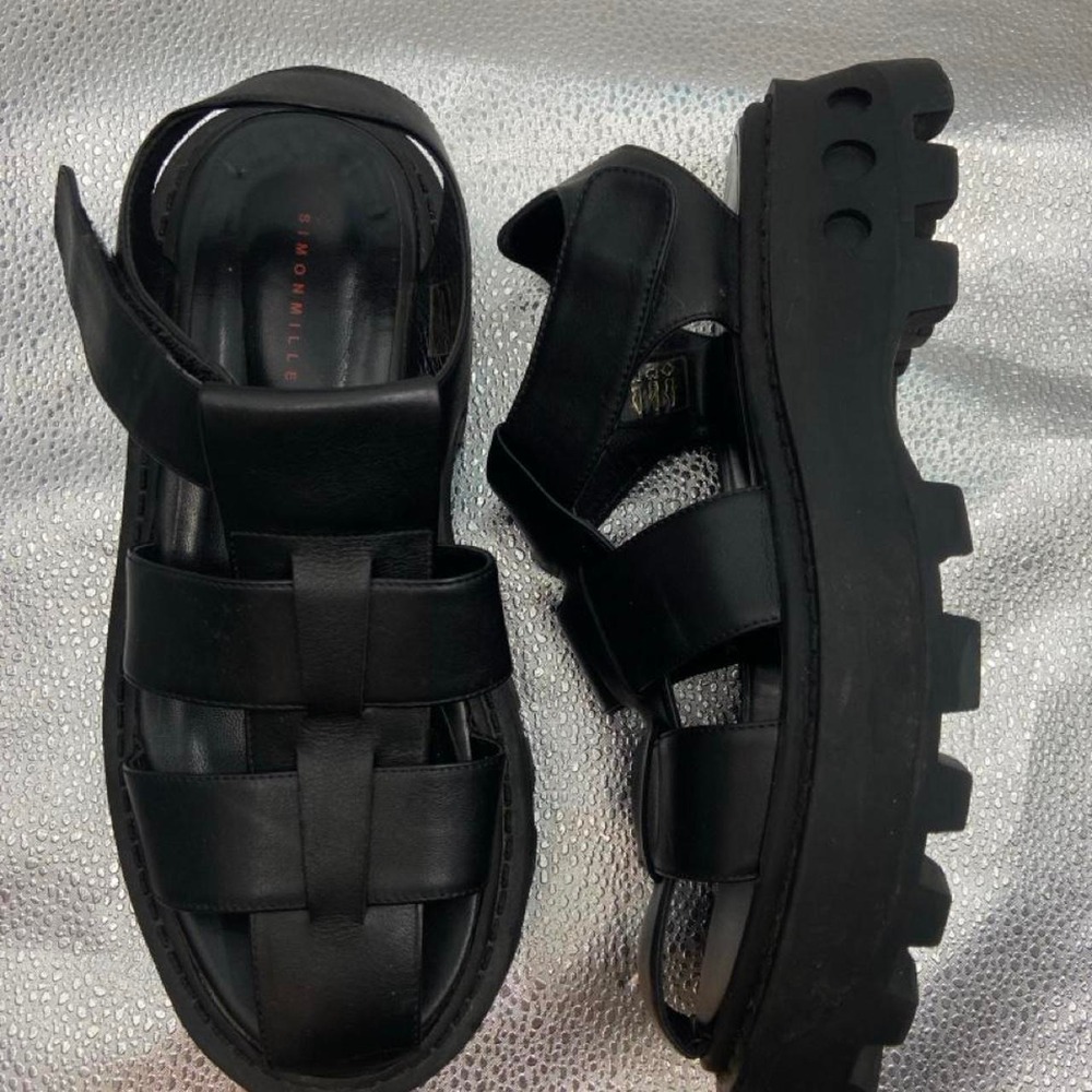 Simon Miller Scrambler Cage black chunky sandals size 11
